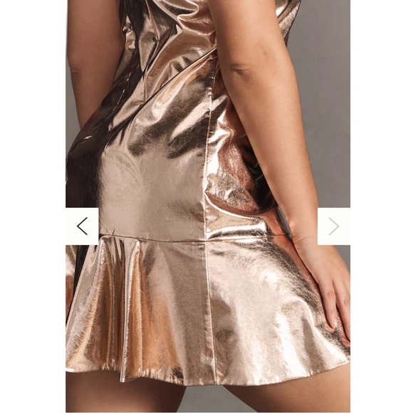 NWT Anthropologie Mare Mare Metallic V-Neck Dress Party Cocktail Evening Wedding - Picture 9 of 12